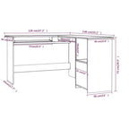 Bureau d'ordinateur moderne en L, poste de travail d'angle réglable avec de nombreuses étagères de rangement pour les espaces compacts
