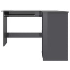 Bureau d'ordinateur moderne en L, poste de travail d'angle réglable avec de nombreuses étagères de rangement pour les espaces compacts