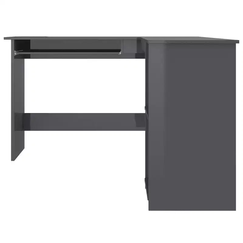 Bureau d'ordinateur moderne en L, poste de travail d'angle réglable avec de nombreuses étagères de rangement pour les espaces compacts