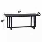 Table à manger, Plateau rectangulaire 180 cm, Pieds tréteaux, Noir moderne