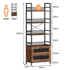 Étagère de style rustique, meuble de rangement à quatre niveaux, adaptée aux chambres, salons et bureaux à domicile
