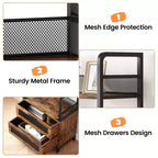 Étagère de style rustique, meuble de rangement à quatre niveaux, adaptée aux chambres, salons et bureaux à domicile