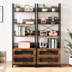 Étagère de style rustique, meuble de rangement à quatre niveaux, adaptée aux chambres, salons et bureaux à domicile