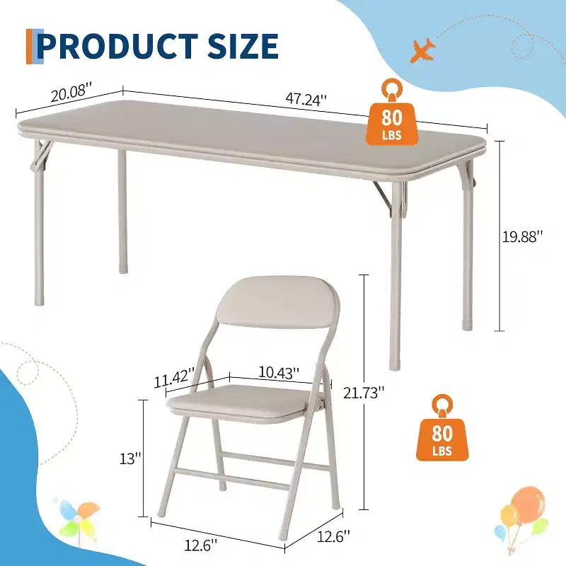Ensemble de quatre chaises pliantes pour enfants, idéal pour les restaurants, les crèches et les salles de classe. (Chaises uniquement)