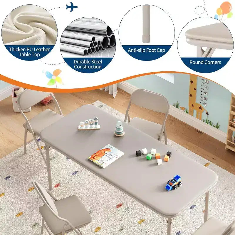 Ensemble de quatre chaises pliantes pour enfants, idéal pour les restaurants, les crèches et les salles de classe. (Chaises uniquement)