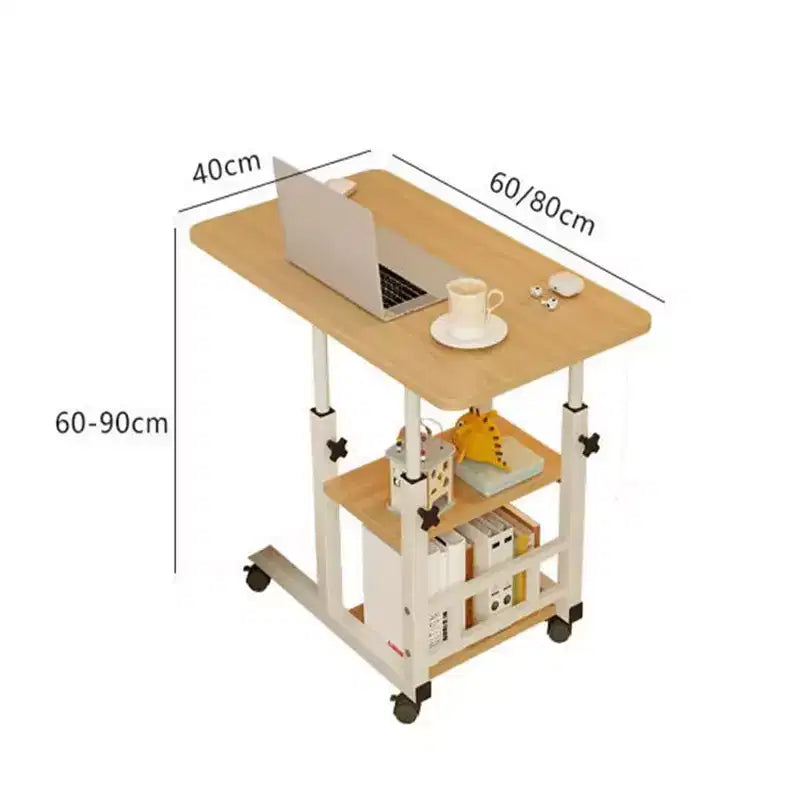 Table d'appoint réglable en hauteur COZONY, bureau mobile pour ordinateur portable avec roulettes, tiroir de rangement pour canapé, salon, chambre à coucher