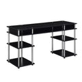 HomeStock 28 in.H Black Color Wood Composite Computer Desks with All Purpose Drawer