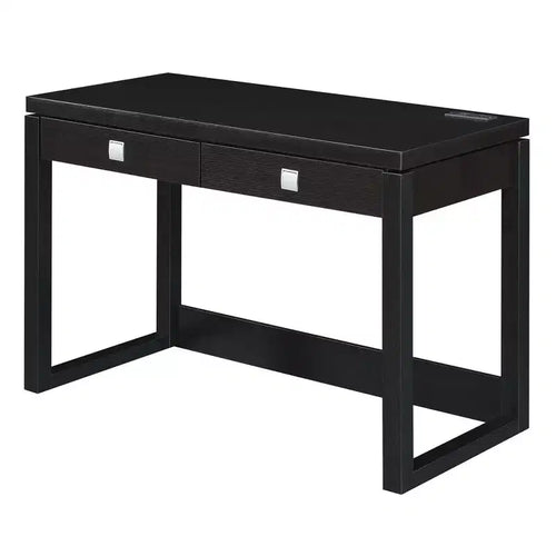 Bureau informatique en composite de bois noir de 28 po H avec tiroir de rangement polyvalent