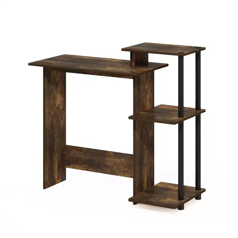 HomeStock 30 in.H Gold Color Poplar Wood Writing Desks with File Drawer