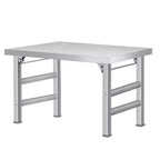 Table pliante en acier inoxydable - convient pour la maison, la cuisine, la salle à manger et l'extérieur ; capacité de charge 235 kg ; simple couche sans étagère inférieure.