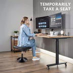 VECELO Repose-pieds Ottoman sous le bureau, en PU, réglable en hauteur, avec rembourrage confortable