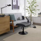 VECELO Repose-pieds Ottoman sous le bureau, en PU, réglable en hauteur, avec rembourrage confortable