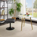 VECELO Repose-pieds Ottoman sous le bureau, en PU, réglable en hauteur, avec rembourrage confortable