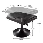 VECELO Repose-pieds Ottoman sous le bureau, en PU, réglable en hauteur, avec rembourrage confortable