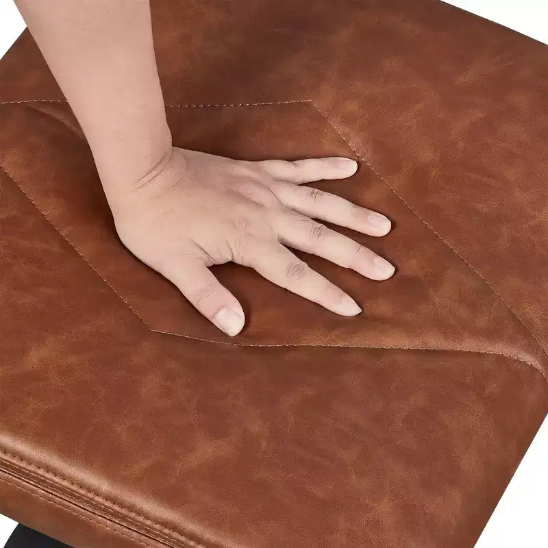 VECELO Repose-pieds Ottoman sous le bureau, en PU, réglable en hauteur, avec rembourrage confortable