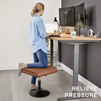 VECELO Repose-pieds Ottoman sous le bureau, en PU, réglable en hauteur, avec rembourrage confortable