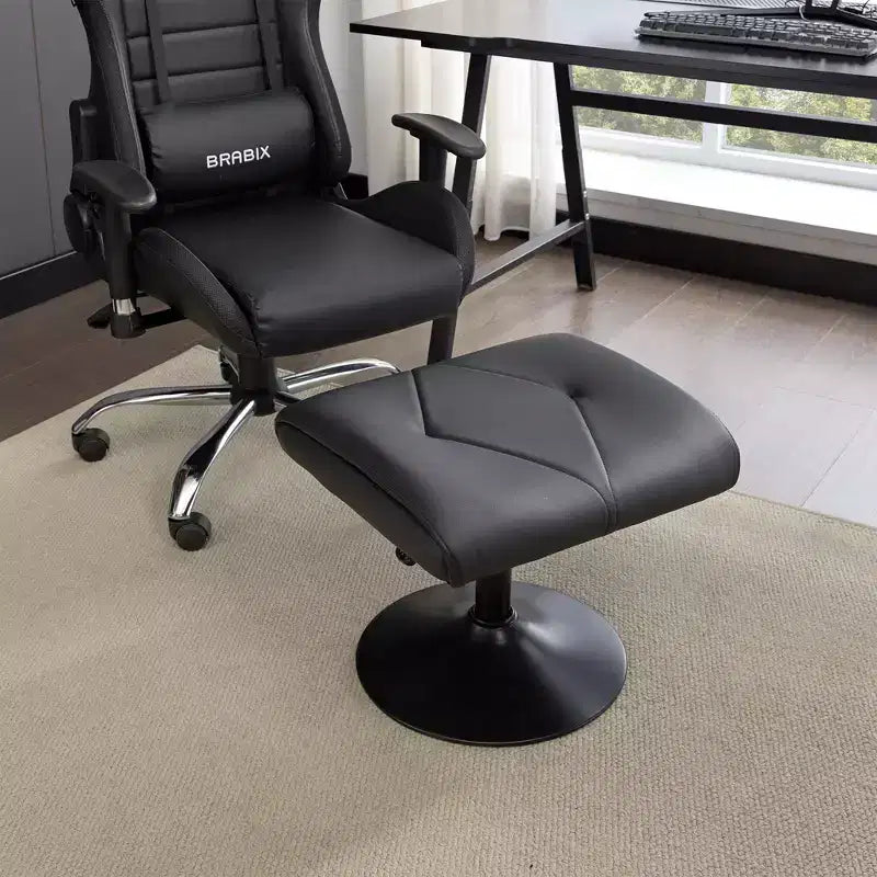 VECELO Repose-pieds Ottoman sous le bureau, en PU, réglable en hauteur, avec rembourrage confortable