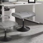 VECELO Repose-pieds Ottoman sous le bureau, en PU, réglable en hauteur, avec rembourrage confortable