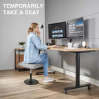 VECELO Repose-pieds Ottoman sous le bureau, en PU, réglable en hauteur, avec rembourrage confortable