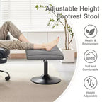 VECELO Repose-pieds Ottoman sous le bureau, en PU, réglable en hauteur, avec rembourrage confortable