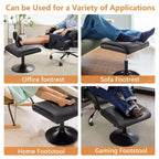 VECELO Repose-pieds Ottoman sous le bureau, en PU, réglable en hauteur, avec rembourrage confortable