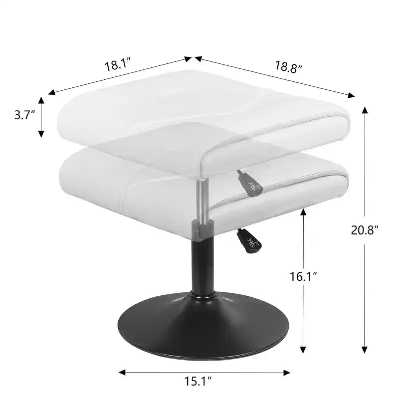 VECELO Repose-pieds Ottoman sous le bureau, en PU, réglable en hauteur, avec rembourrage confortable