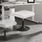 VECELO Repose-pieds Ottoman sous le bureau, en PU, réglable en hauteur, avec rembourrage confortable