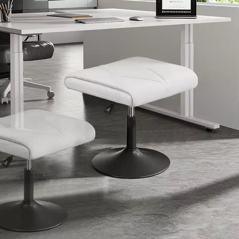 VECELO Repose-pieds Ottoman sous le bureau, en PU, réglable en hauteur, avec rembourrage confortable