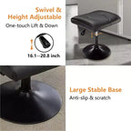 VECELO Repose-pieds Ottoman sous le bureau, en PU, réglable en hauteur, avec rembourrage confortable