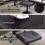 VECELO Repose-pieds Ottoman sous le bureau, en PU, réglable en hauteur, avec rembourrage confortable
