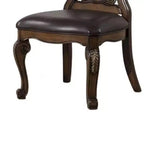 Chaise de salle à manger Royal Hampton (lot de 2), consoles sculptées, couronne à pointe dorée, bois marron