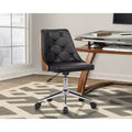 Chaise de bureau pivotante en similicuir blanc, hauteur réglable 96,5 cm H