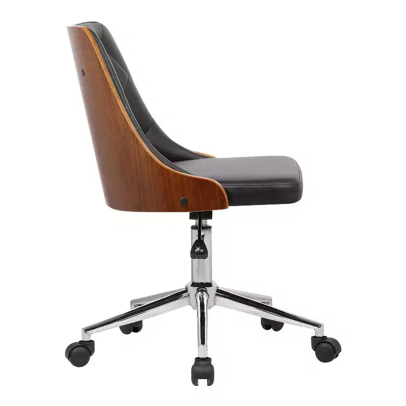 HomeStock Fauteuils de bureau pivotants avec siège en similicuir blanc et hauteur réglable de 38 po