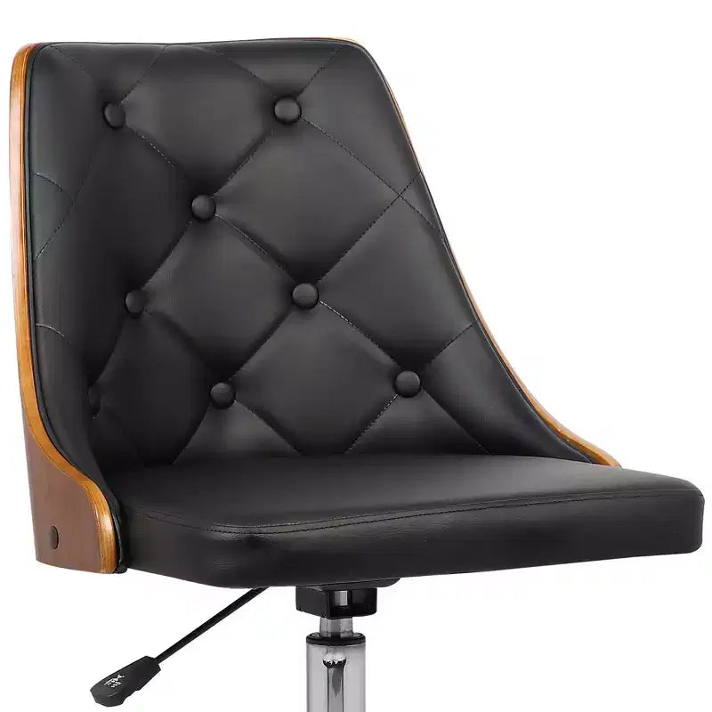 HomeStock Fauteuils de bureau pivotants avec siège en similicuir blanc et hauteur réglable de 38 po