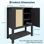 Meuble à chaussures en rotin pour entrée, armoire de rangement autoportante en bois à 5 niveaux de style rustique avec étagères réglables pour couloir et salon
