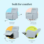 Fauteuil inclinable et pivotant Suzy avec port de chargement USB
