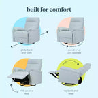 Fauteuil inclinable et pivotant Suzy avec port de chargement USB