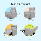 Fauteuil inclinable et pivotant Suzy avec port de chargement USB