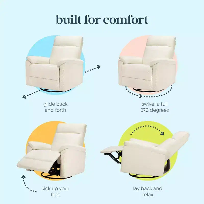 Fauteuil inclinable et pivotant Suzy avec port de chargement USB