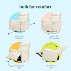 Fauteuil inclinable et pivotant Suzy avec port de chargement USB