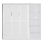 Lit mural escamotable double/grand lit avec étagères, armoire de lit escamotable peu encombrante pour chambre d'amis ou bureau à domicile