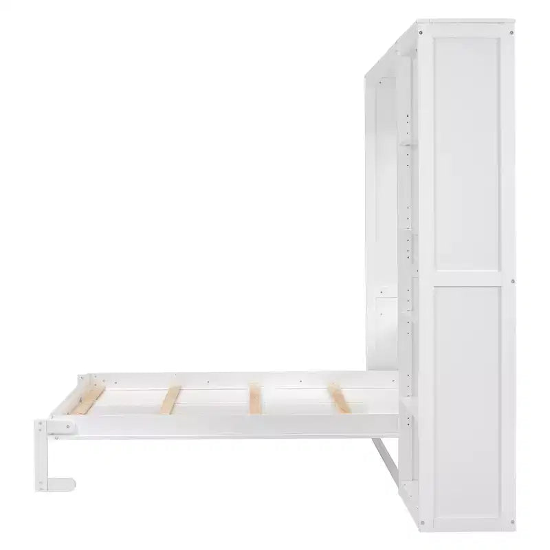Lit mural escamotable double/grand lit avec étagères, armoire de lit escamotable peu encombrante pour chambre d'amis ou bureau à domicile