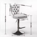 Tabourets de bar pivotants en velours réglables en hauteur (25-33") – Lot de 2, Tabourets de bar rembourrés hauteur comptoir pour pub, îlot de cuisine