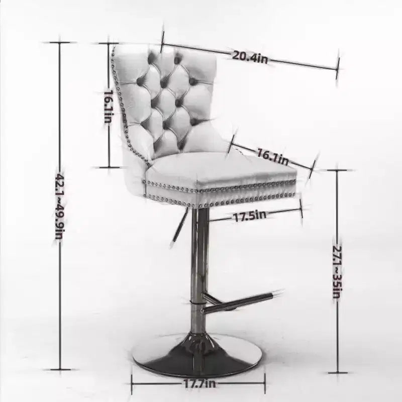 Tabourets de bar pivotants en velours réglables en hauteur (25-33") – Lot de 2, Tabourets de bar rembourrés hauteur comptoir pour pub, îlot de cuisine
