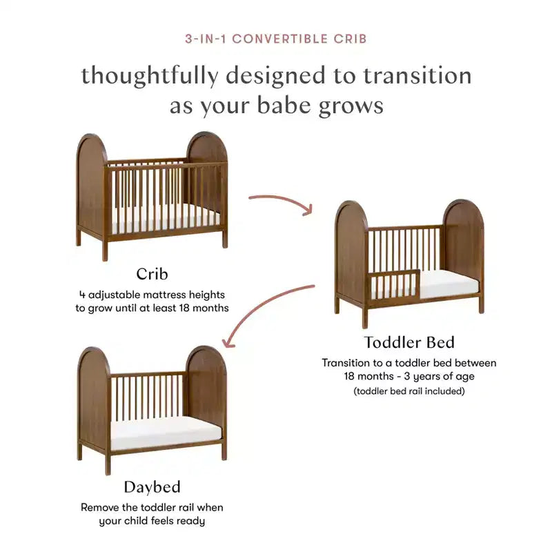 Lit de bébé convertible 3-en-1 Bondi avec kit de conversion pour lit de tout-petit