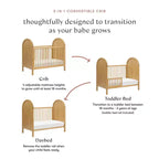 Lit de bébé convertible 3-en-1 Bondi avec kit de conversion pour lit de tout-petit