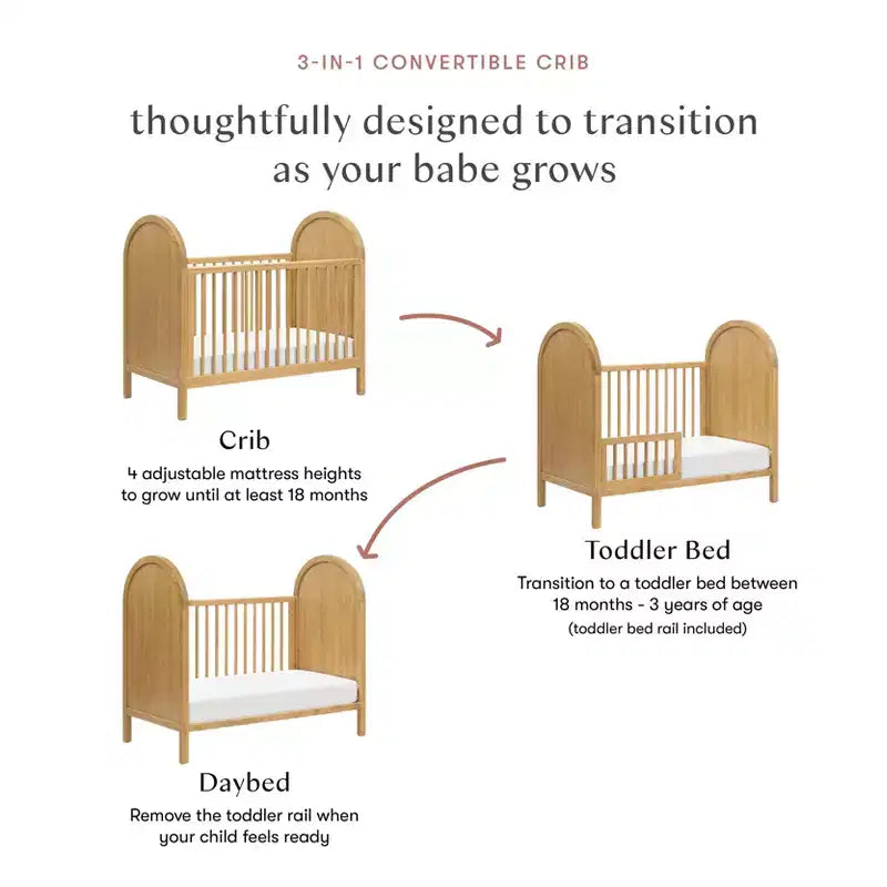 Lit de bébé convertible 3-en-1 Bondi avec kit de conversion pour lit de tout-petit