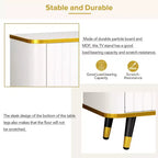 Meuble TV de Luxe Minimaliste de 85 pouces, Meuble TV Moderne du Milieu du Siècle avec Étagère de Rangement Ouverte, Table Console TV avec Armoires et Tiroirs