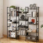 5 Tier Book Shelf, Display Shelves,Industrial Bookshelves with Metal Frame,Modern Tall Bookcases Furniture for Home Office, Study Room, Living Room