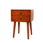 Table de chevet avec 2 tiroirs et façade inclinée pour chambre ou salon